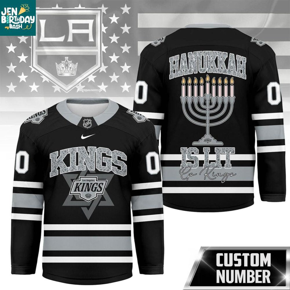 Los Angeles Kings Happy Hanukkah 2025 Personalized Hockey Jersey