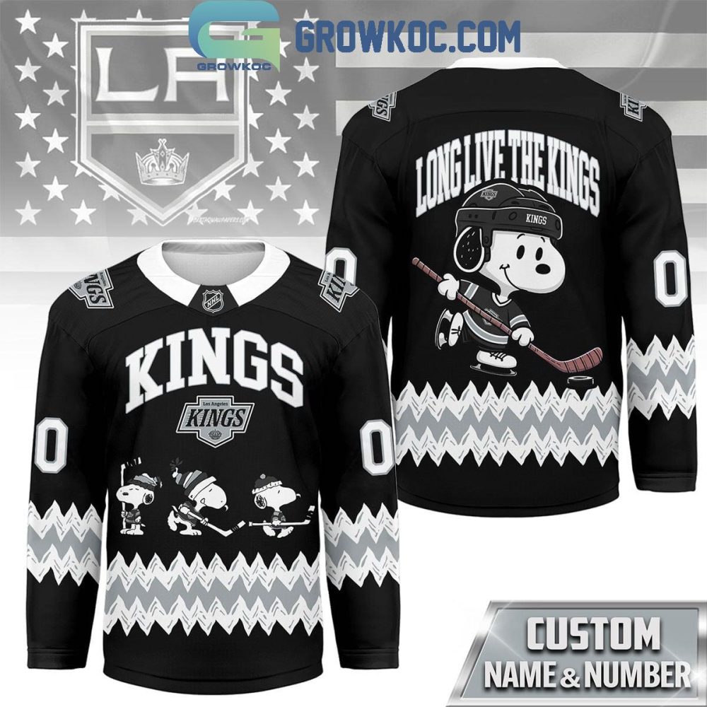 Los Angeles Kings Snoopy Peanuts Long Live The Kings Hockey Jersey