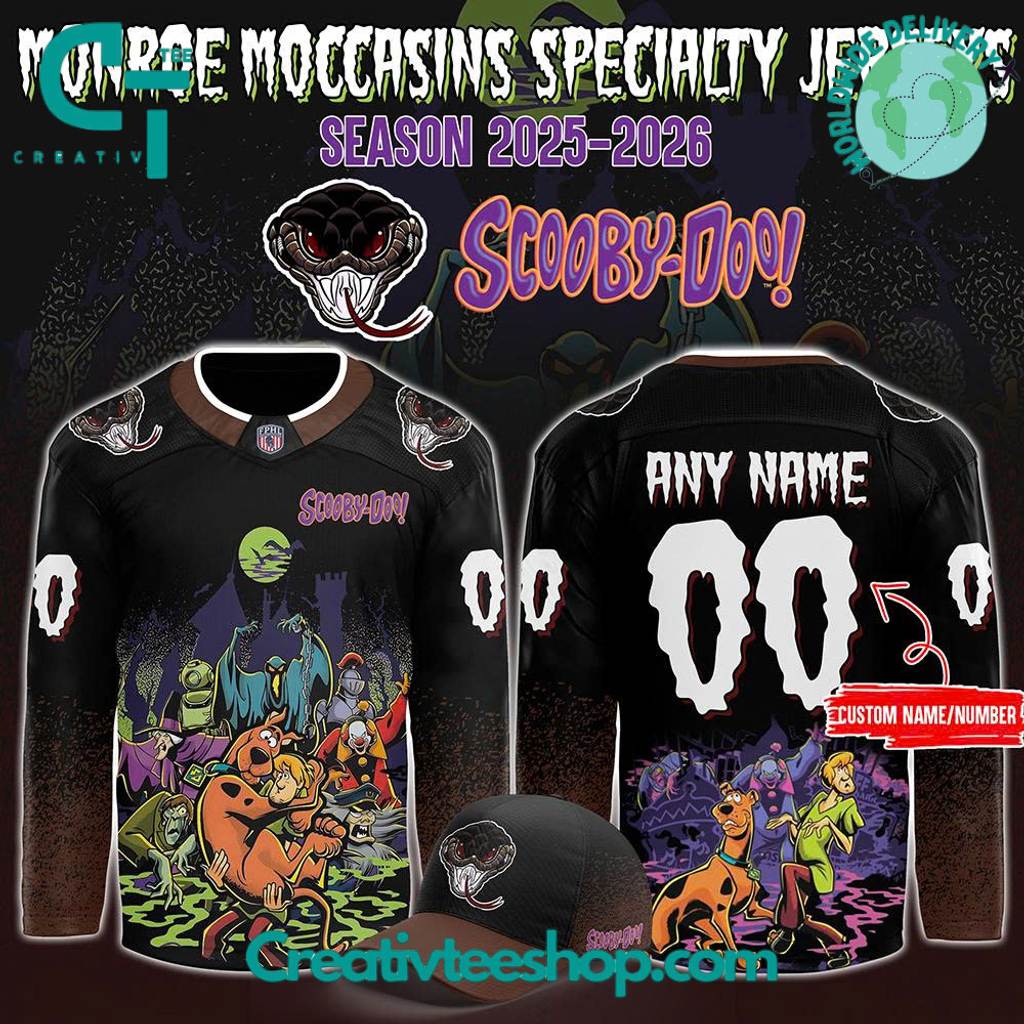 Monroe Moccasins X Scooby-Doo Night 2025 Custom Hockey Jersey