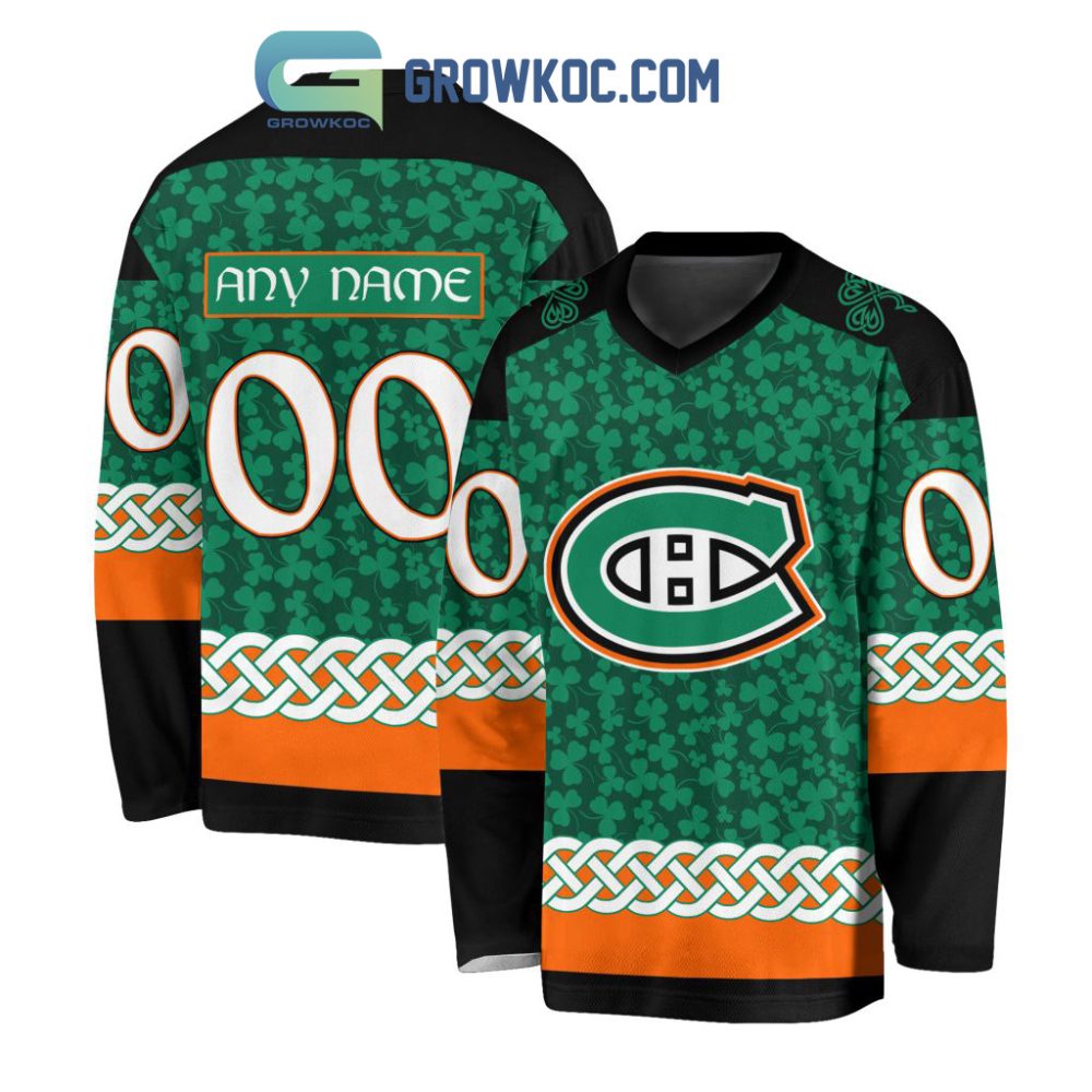 Montreal Canadiens St.Patrick'S Day Personalized Long Sleeve Hockey Jersey