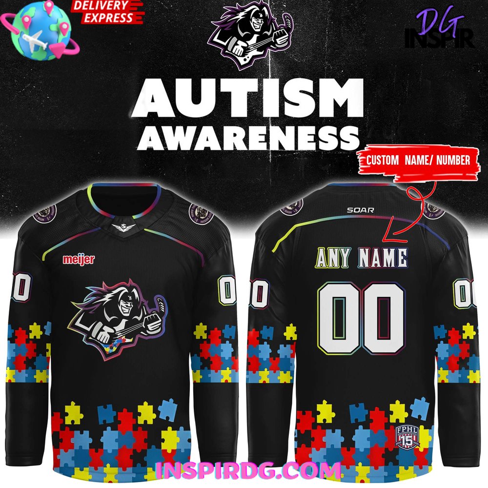Motor City Rockers Autism Awareness 2025 Hockey Jersey