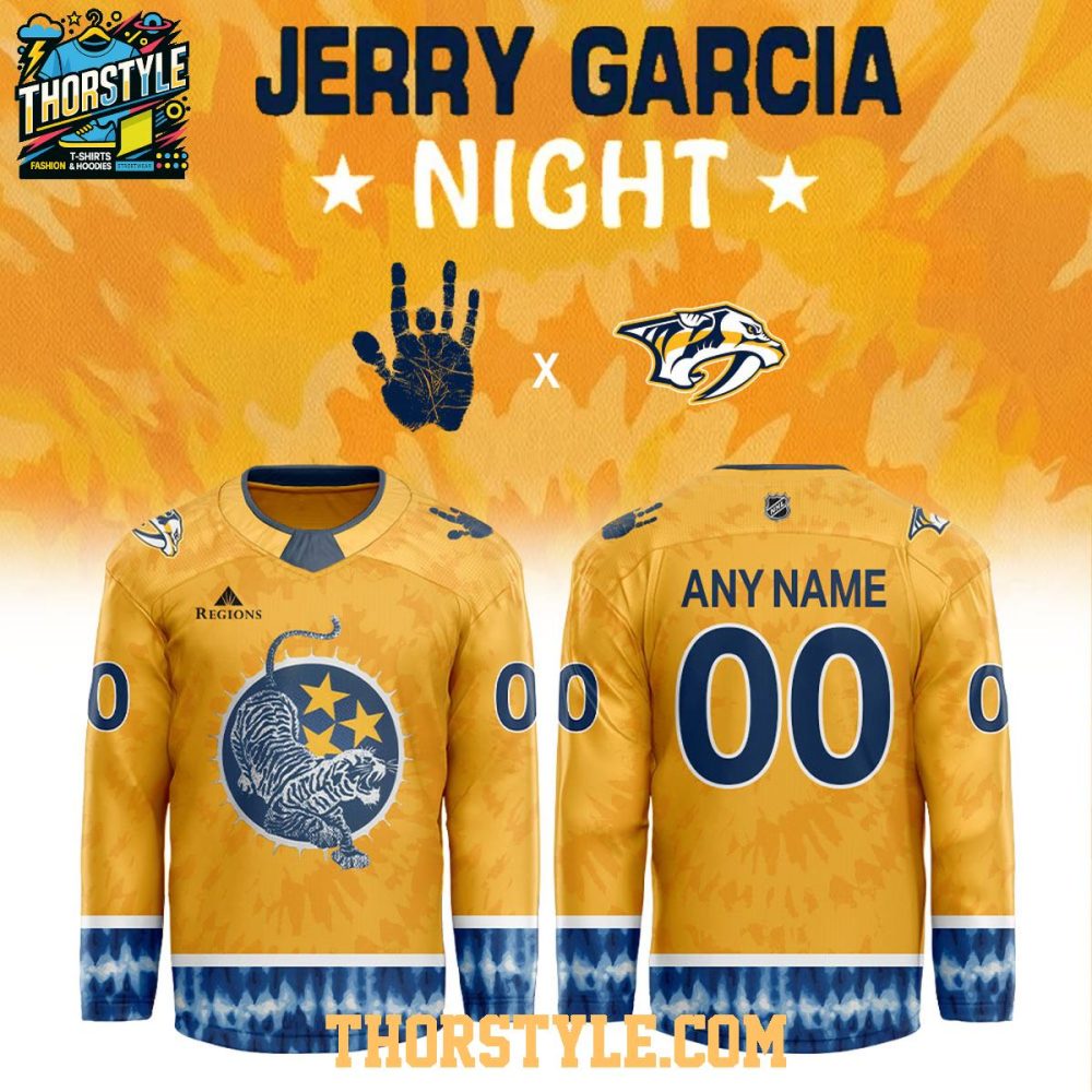 Nashville Predators Jerry Garcia Night Grateful Dead 2026 Hockey Jersey