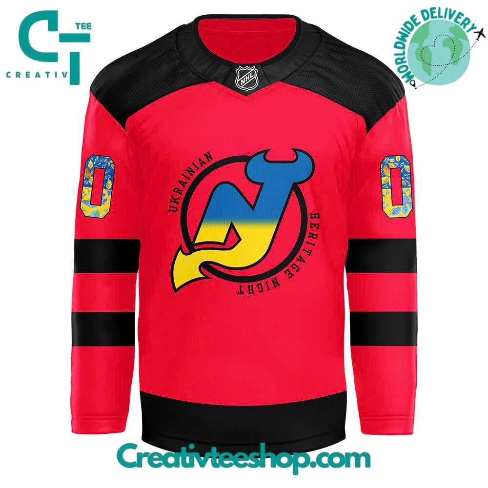 New Jersey Devils X Ukrainian Heritage Day 2024 Hockey Jersey
